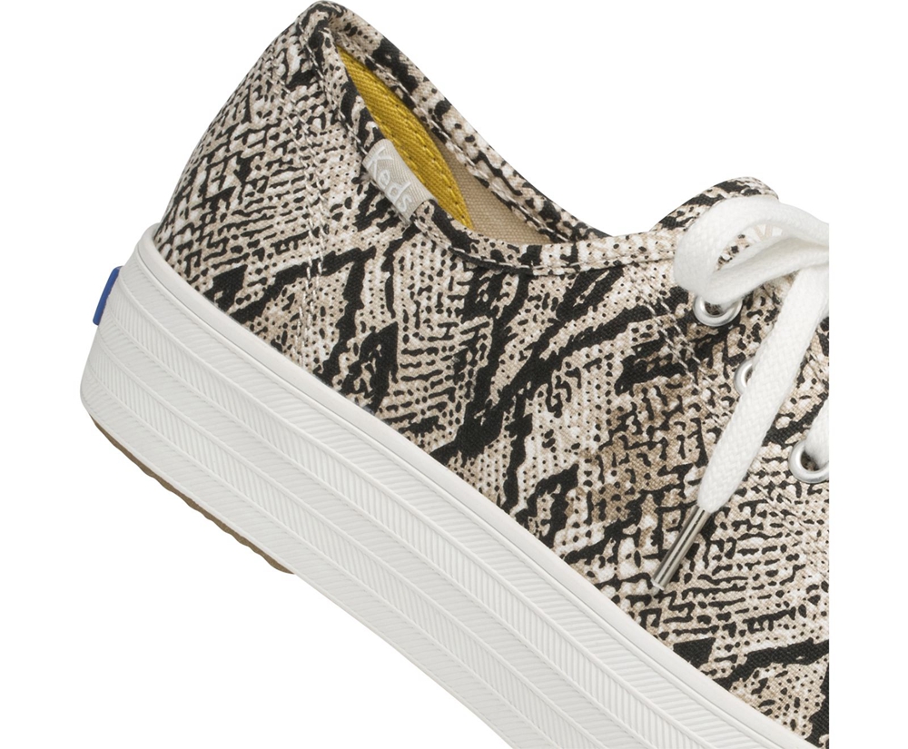 Keds Sneakers White/Black - Triple Kick Snake - Womens BJKQZL-459